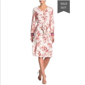 Joie Jeanne Floral Long Sleeve Button Midi Dress